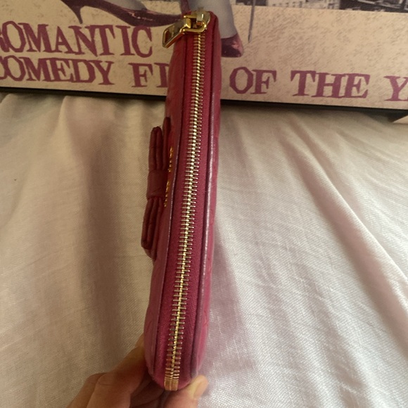 Miu Miu Long Pink leather wallet with bow lambskin - Picture 4 of 12